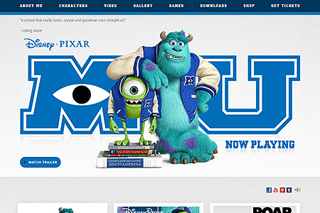 Monsters University website in 2013