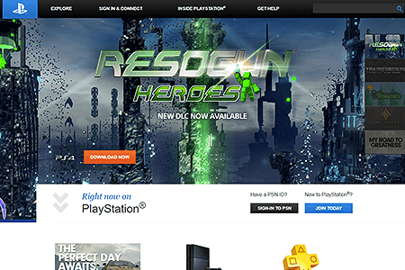 PlayStation website in 2013