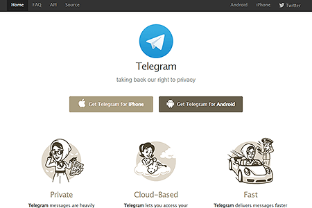Telegram website in 2013