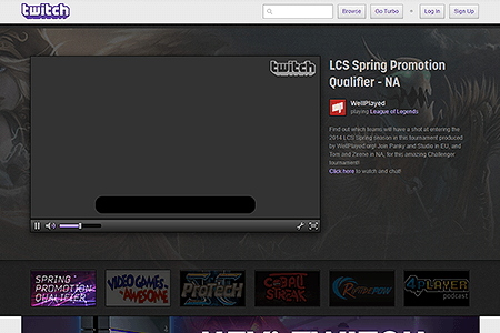 Twitch website in 2013