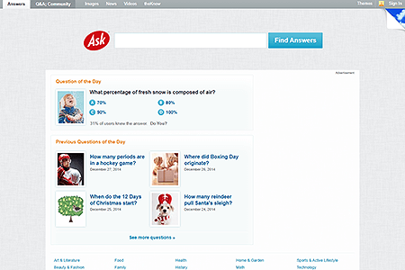 Ask.com website in 2014
