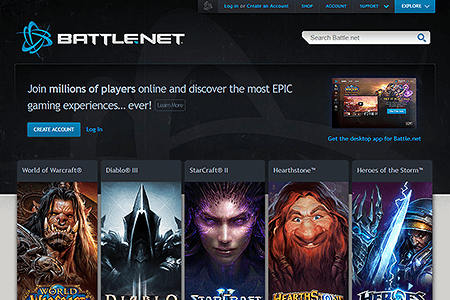 Battle.net website in 2014