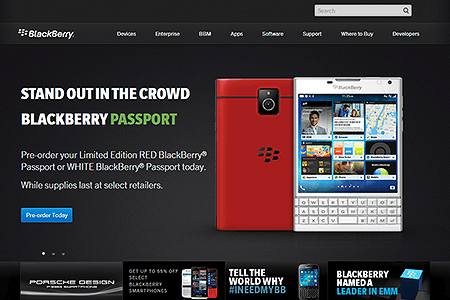 BlackBerry website in 2014