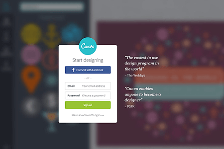 Canva website in 2014