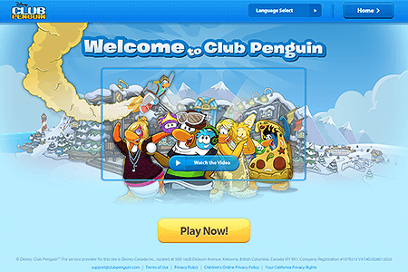 Club Penguin website in 2014