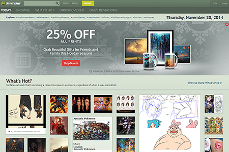 DeviantArt website in 2014