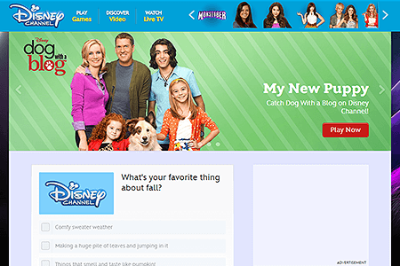 Disney Channel website in 2014