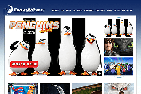 DreamWorks Animation website in 2014