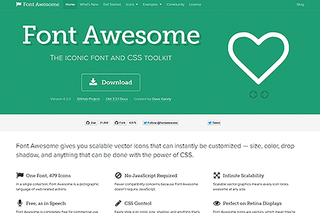 Font Awesome website in 2014