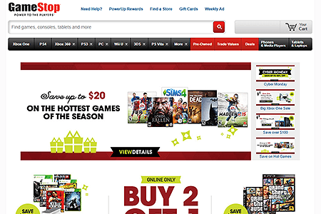 GameStop website in 2014
