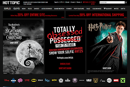 Hot Topic website in 2014