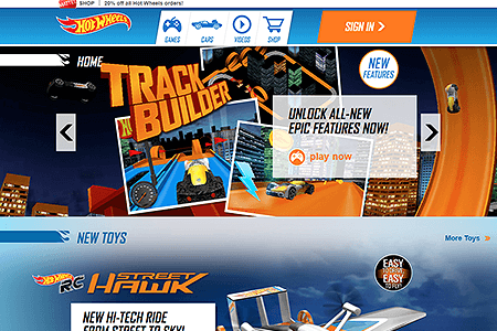 Hot Wheels website in 2014