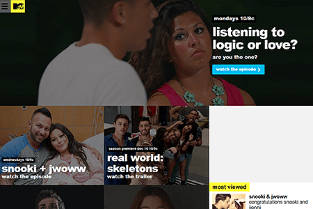MTV website in 2014