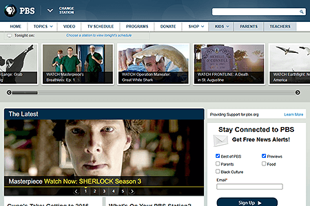 PBS website in 2014