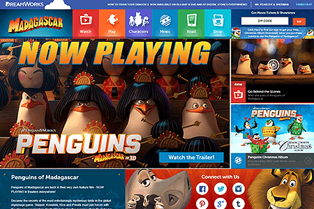 Penguins of Madagascar website in 2014