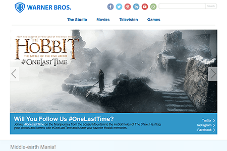 Warner Bros. website in 2014