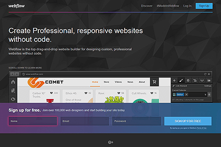 Webflow website in 2014