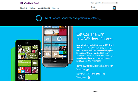 Windows Phone website in 2014