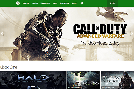 Xbox website in 2014