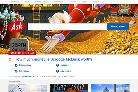 Ask.com website in 2015