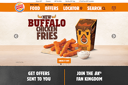 Burger King website in 2015