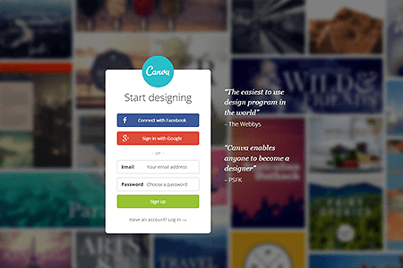 Canva website in 2015