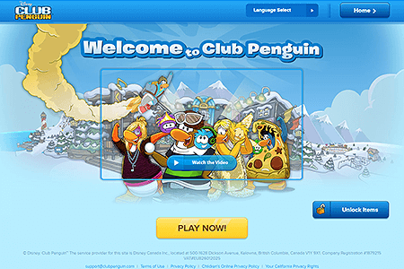 Club Penguin website in 2015