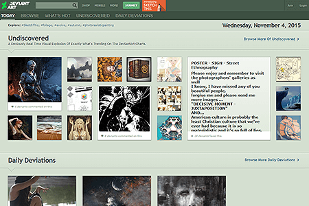 DeviantArt website in 2015