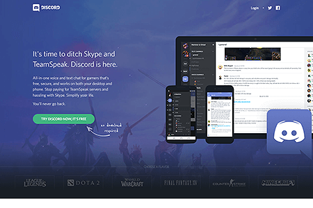 Discord website in 2015