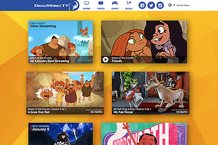DreamWorksTV website in 2015