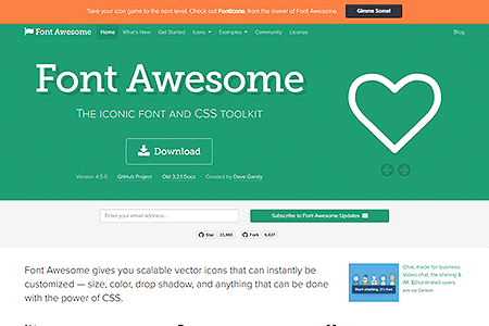 Font Awesome website in 2015
