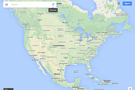 Google Maps website in 2015