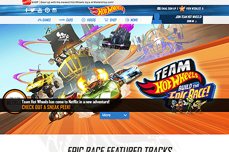 Hot Wheels website in 2015