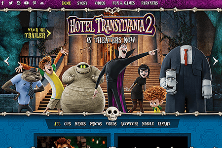 Hotel Transylvania 2 website in 2015