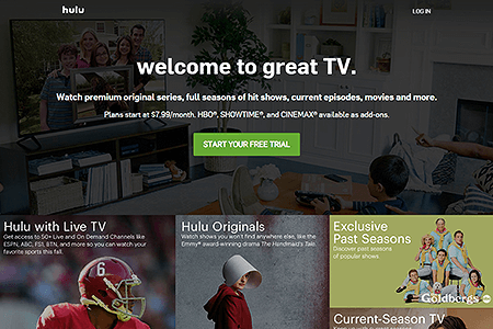 Hulu website in 2015