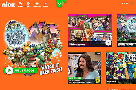 Nickelodeon website in 2015