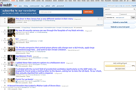 Reddit website in 2015