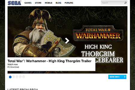 SEGA website in 2015