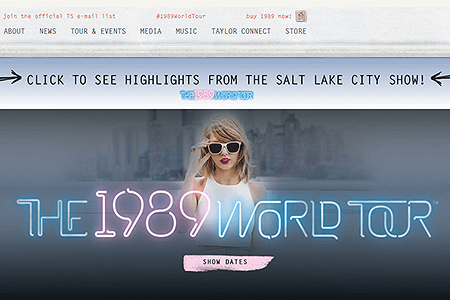 Taylor Swift website in 2015