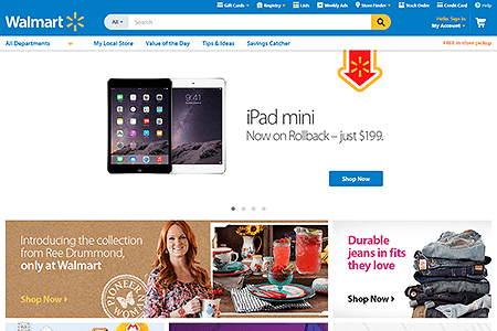 Walmart website in 2015