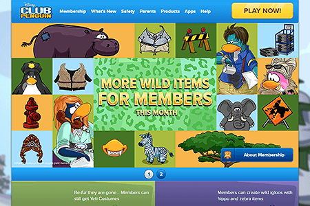 Club Penguin website in 2016