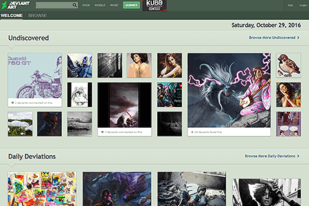 DeviantArt website in 2016