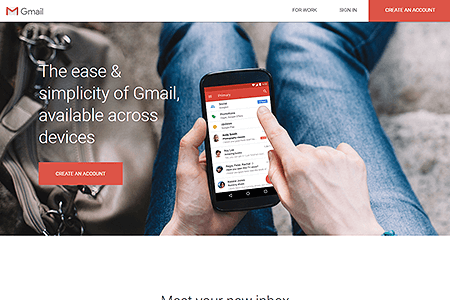 Gmail website in 2016