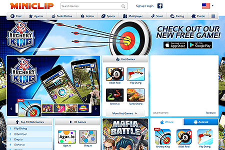 MiniClip website in 2016