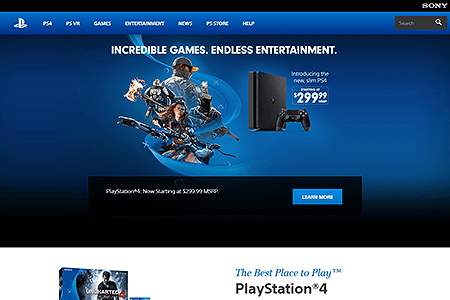 PlayStation website in 2016