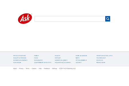 Ask.com website in 2017