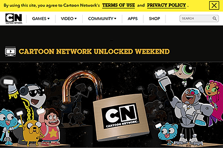 Cartoon Network website in 2017