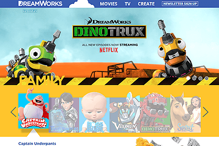 DreamWorks Animation website in 2017