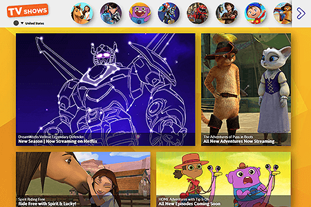 DreamWorksTV website in 2017