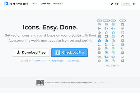 Font Awesome website in 2017
